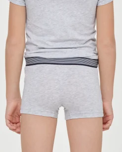 Boxer bimbo in cotone organico con elastico a righe
