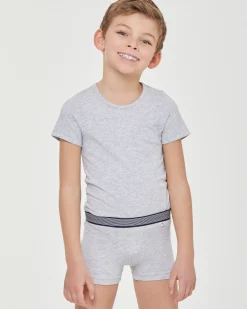 Boxer bimbo in cotone organico con elastico a righe
