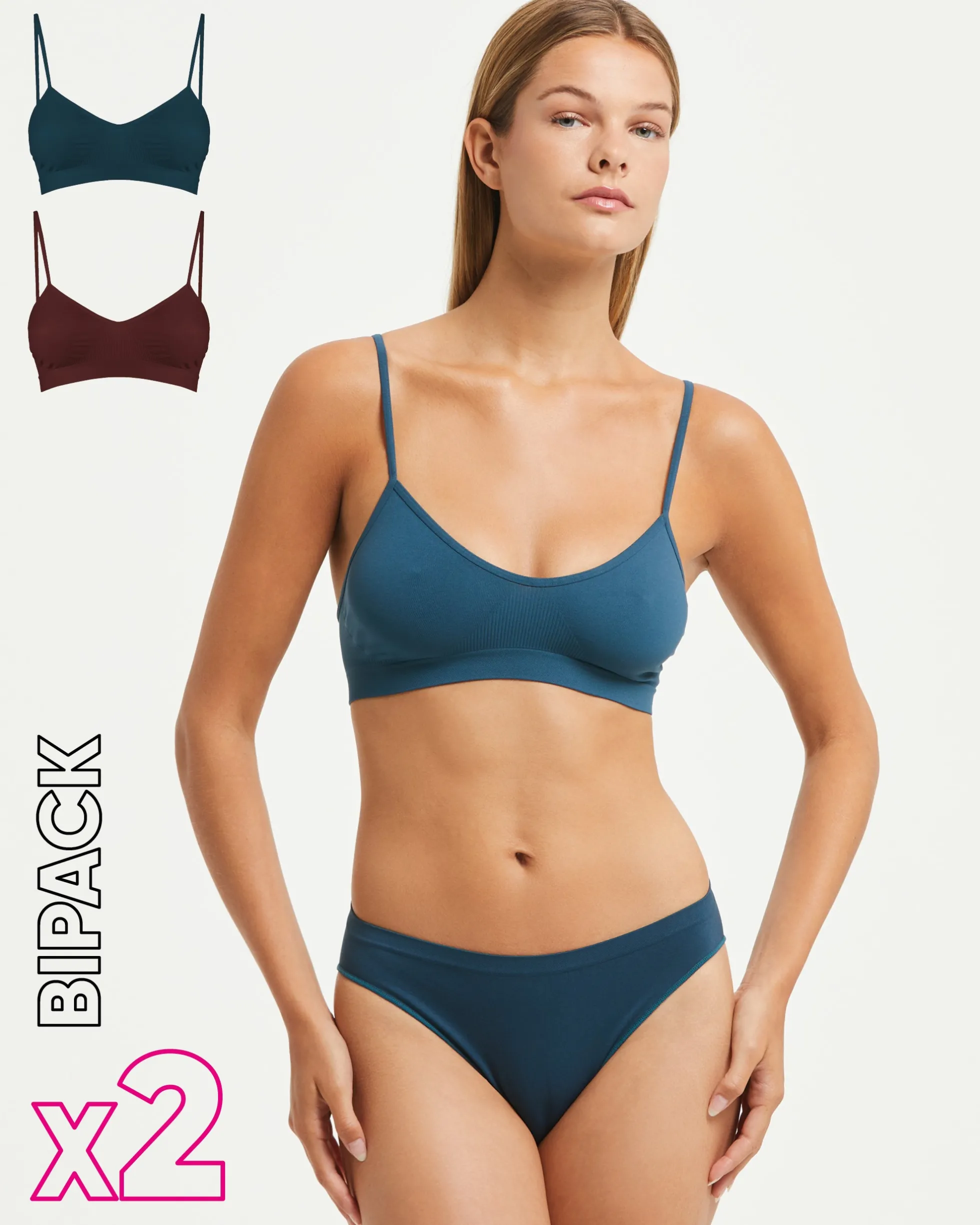 Brassiere seamless con spalline sottili X2