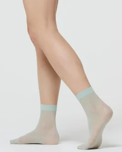 CALZINO VELATO CAROL CON MOTIVO RIGHE VERTICALI