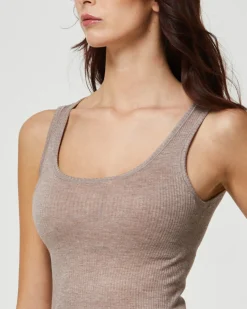 Canotta rib modal cashmere a costine