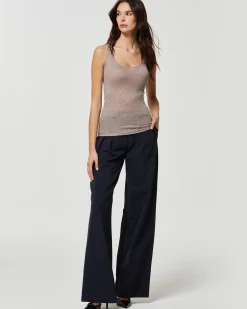 Canotta rib modal cashmere a costine