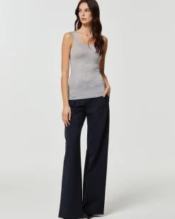 CANOTTA SCOLLO TONDO IN MODAL CASHMERE