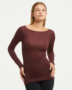 Maglia con scollo a barchetta in modal cashmere