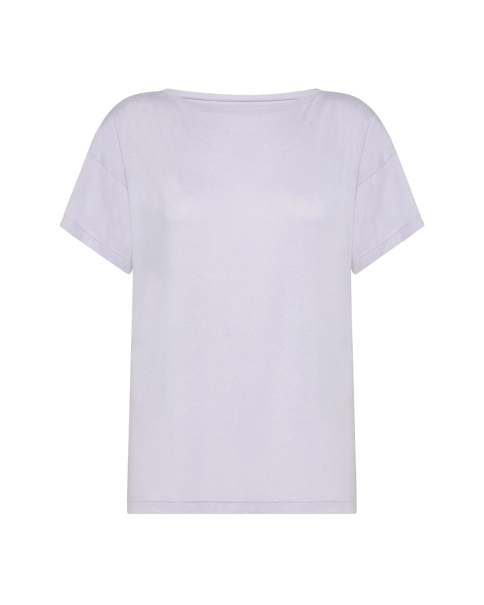 Maglia manica corta scollo barchetta in viscosa sostenibile vestibilità over