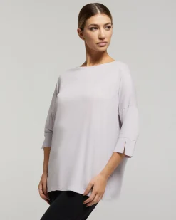 Maglia scollo barchetta in viscosa sostenibile vestibilità over