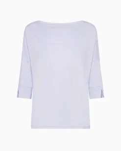 Maglia scollo barchetta in viscosa sostenibile vestibilità over