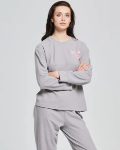 Pigiama lungo micropolar Garofano