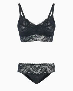 Set Completo coordinato Intimo Pizzo (Nero)