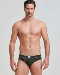 Slip uomo cotone con dettagli a contrasto