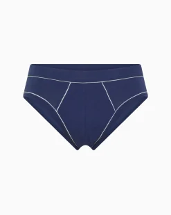 Slip uomo cotone tinta unita con dettagli a contrasto
